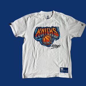 Bucketsquad BKTSQD Knicks Basketball NBA White Tshirt Mens Medium EUC